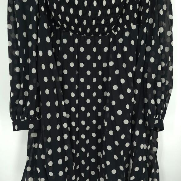 ASOS Curve Design Long Sleeve Polka Dot Dress Size 18 NWT - Picture 5 of 15